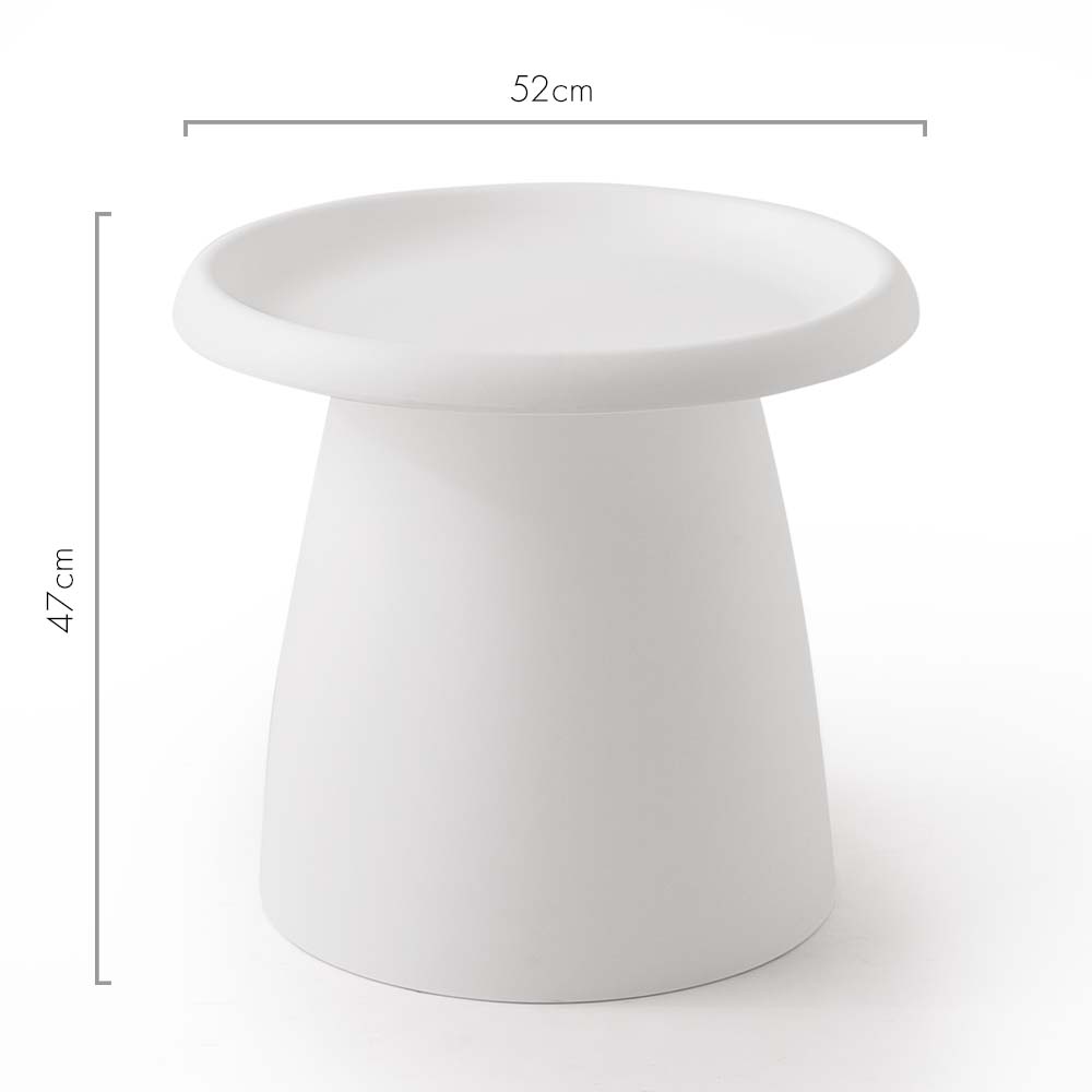 Artiss Round Coffee Table 52CM Plastic White
