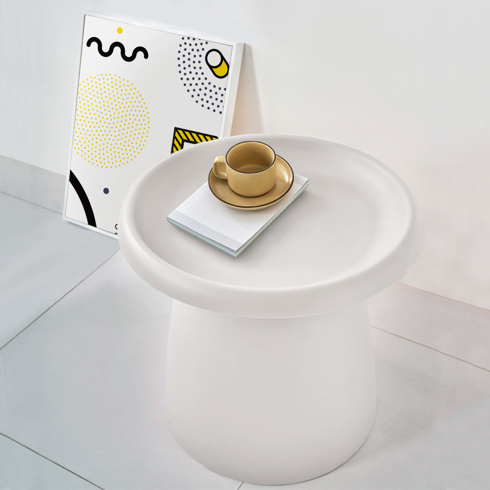 Artiss Round Coffee Table 52cm Plastic White