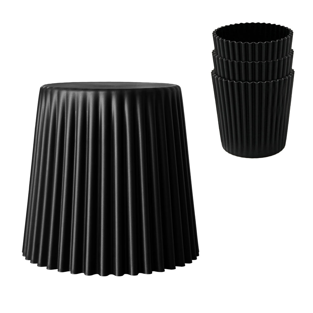 Cupcake Stackable Bar Stools Set of 4 Black