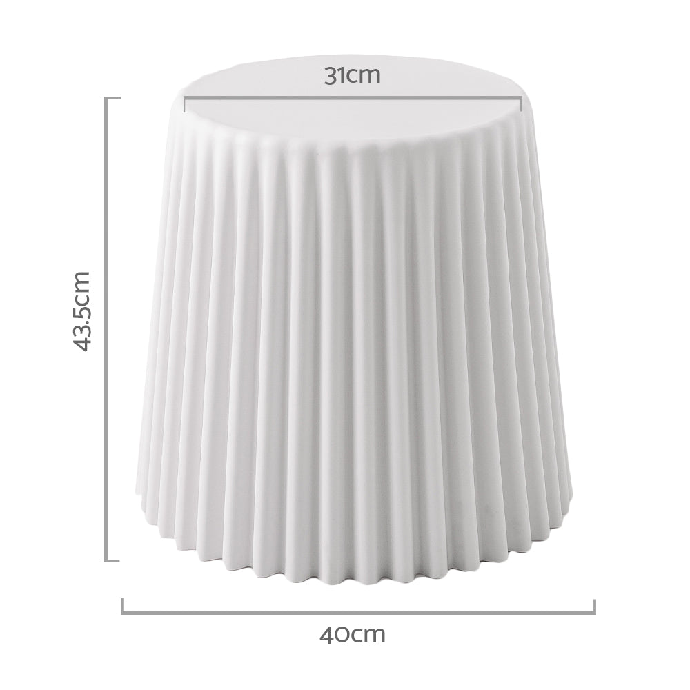 Cupcake Bar Stools Set of 2 Plastic Foot Stool White