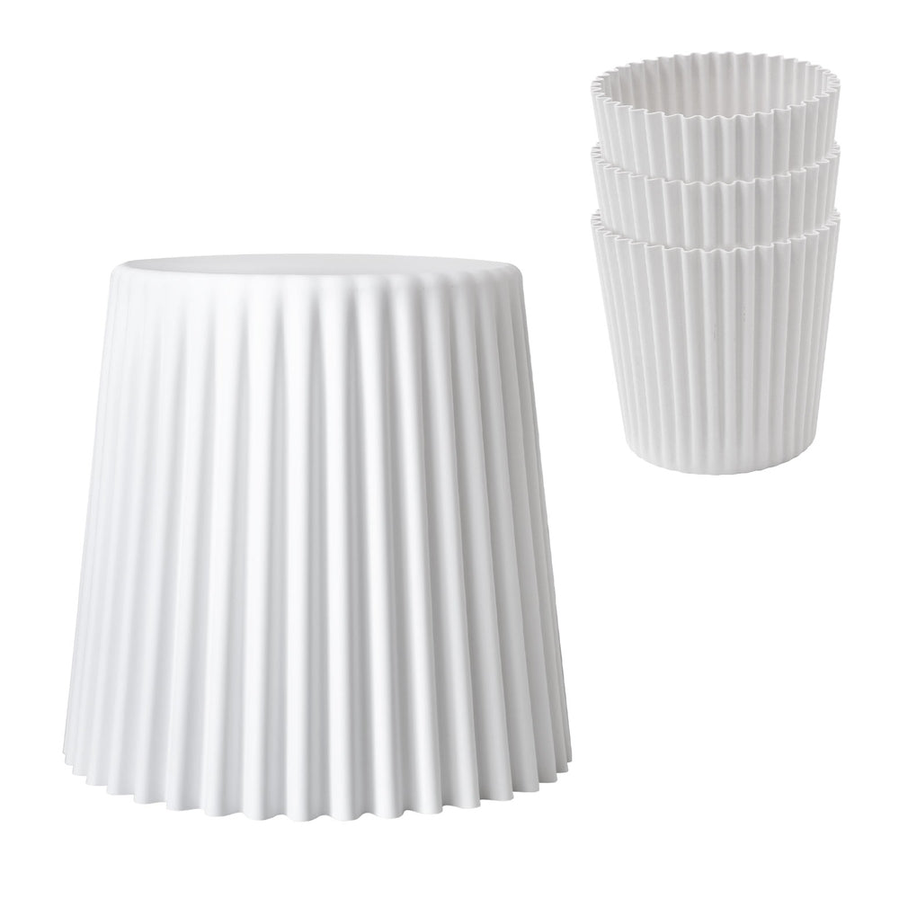 Cupcake Set of 4 Stackable Bar Stools White