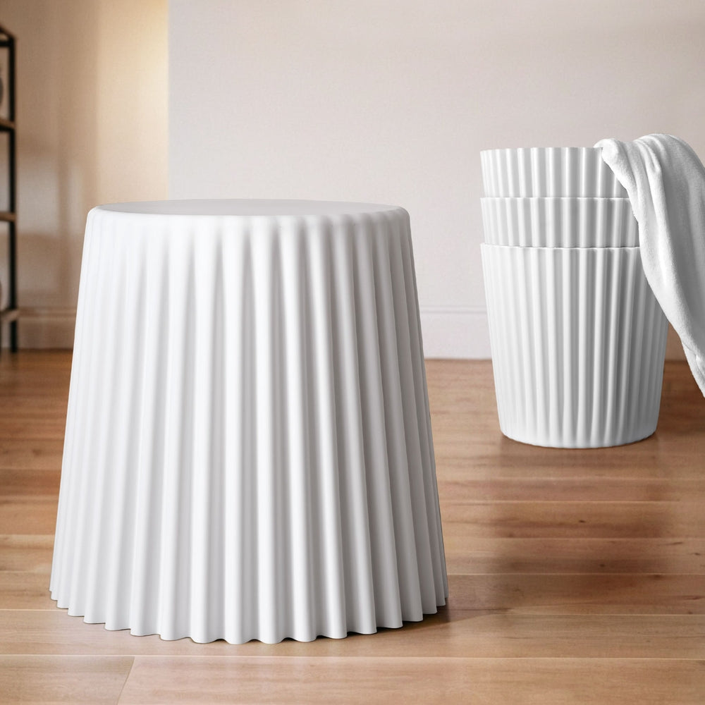 Artiss Set of 4 Cupcake Bar Stools Stackable White