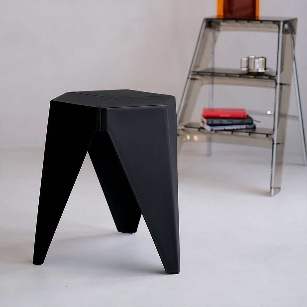 Artiss Puzzle Stool Set of 2 Black Plastic Foot Stool