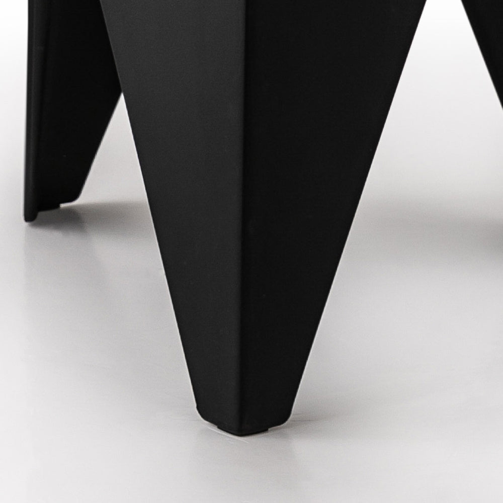 Puzzle 4PC Stackable Bar Stools Black Plastic