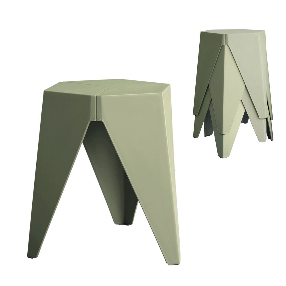 Puzzle 4PC Stackable Bar Stools Green