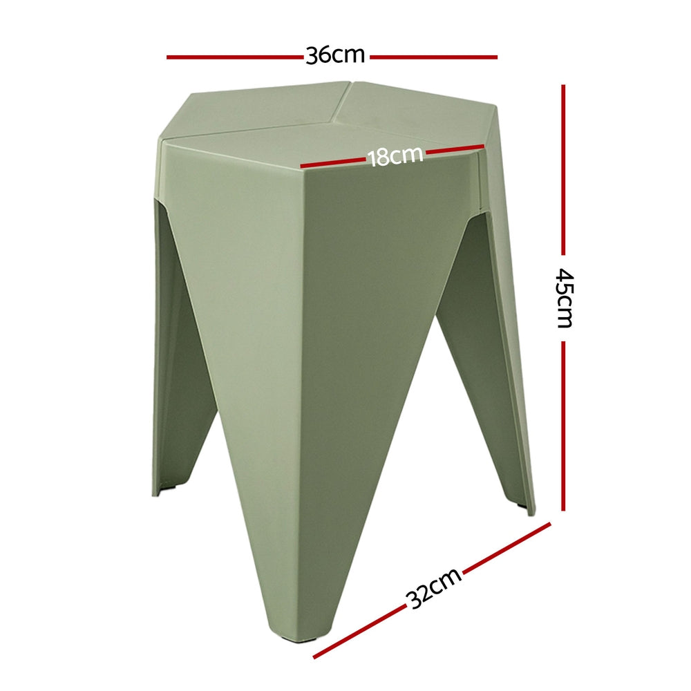 Puzzle 4PC Stackable Bar Stools Green