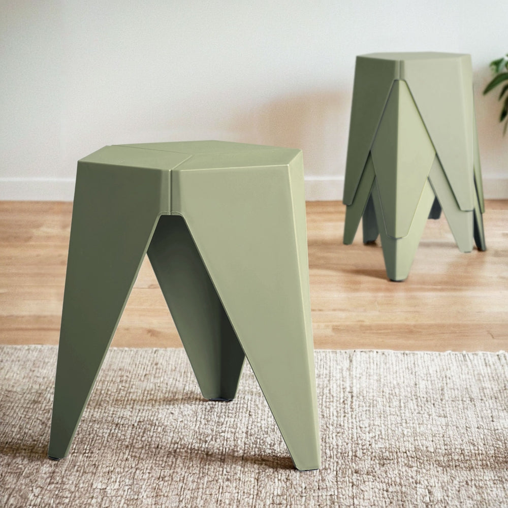 Puzzle 4PC Stackable Bar Stools Green