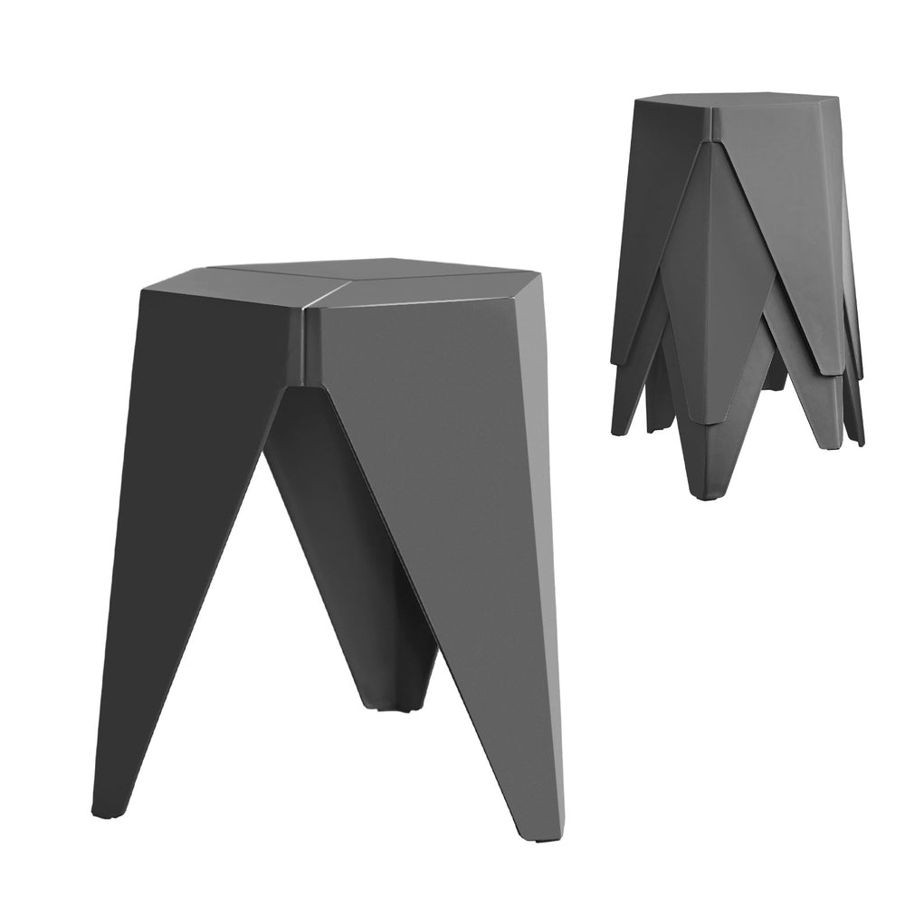 Puzzle 4PC Stackable Bar Stools Grey