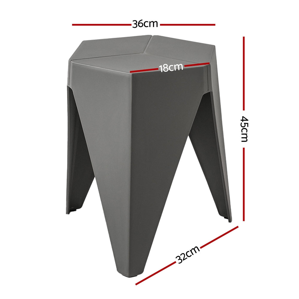 Puzzle 4PC Stackable Bar Stools Grey