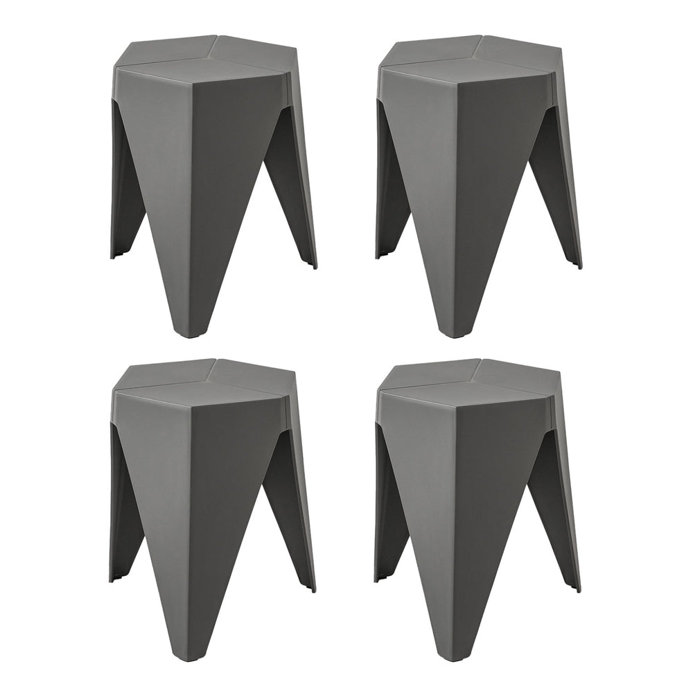 Puzzle 4PC Stackable Bar Stools Grey
