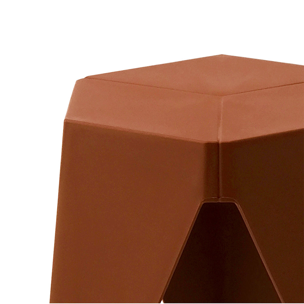 Puzzle Red Bar Stools Set of 2 Plastic Stackable