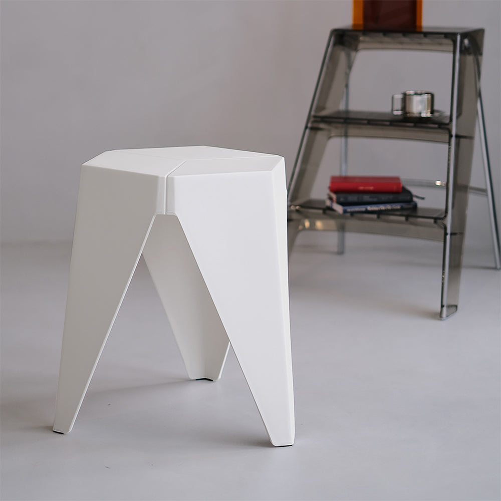 Puzzle 2-Pack Bar Stools Plastic White