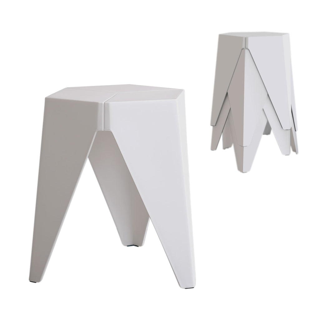 Puzzle 4PC Stackable Bar Stools White