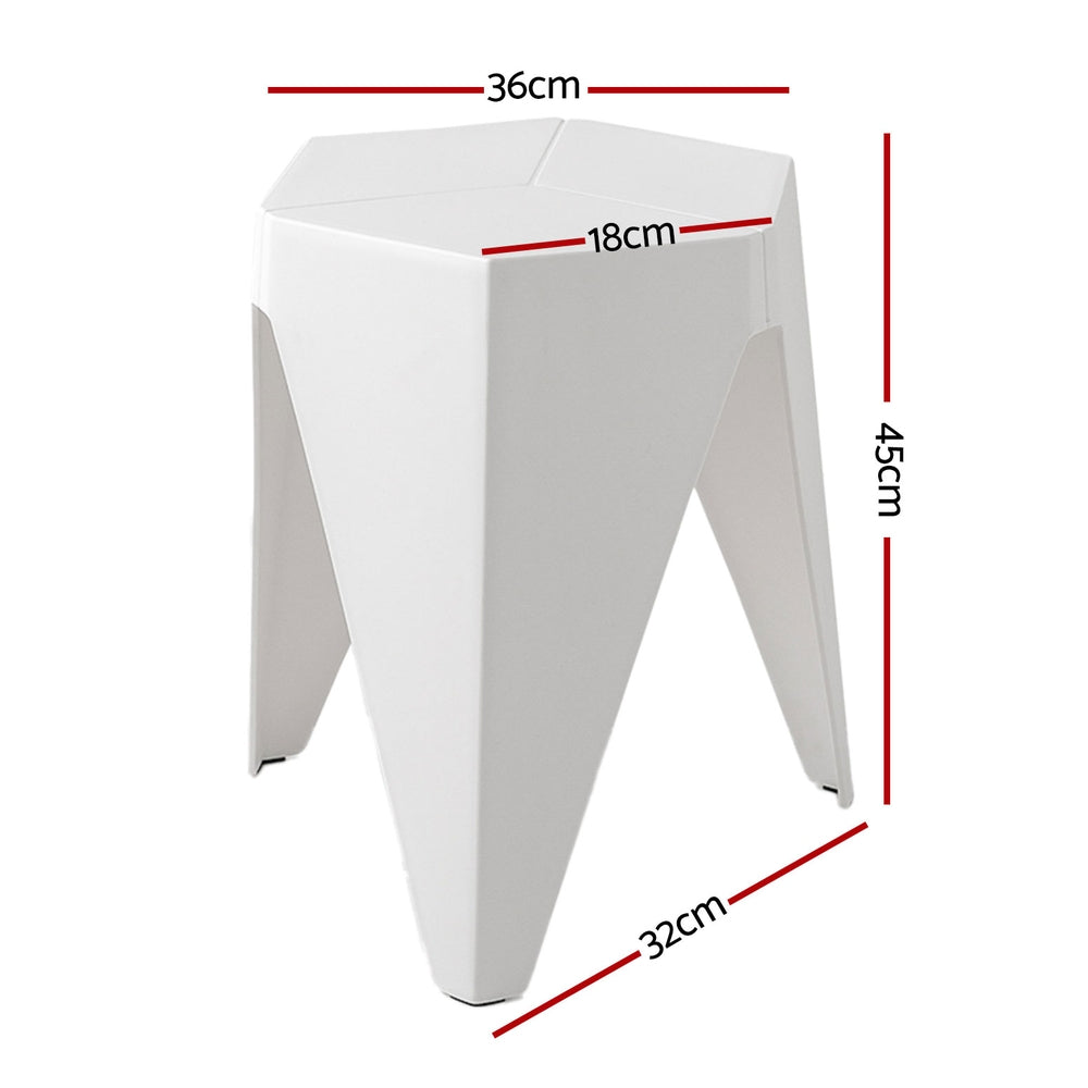 Puzzle 4PC Stackable Bar Stools White