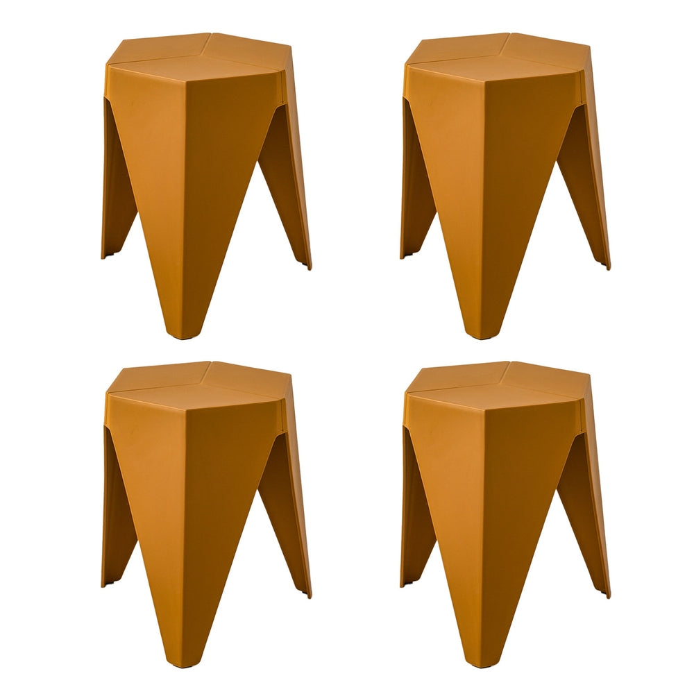 Puzzle 4PC Stackable Bar Stools Yellow