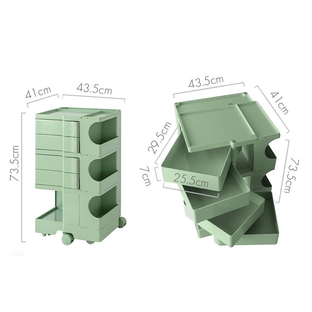 Boby Replica 5-Tier Storage Trolley Bedside Table Green