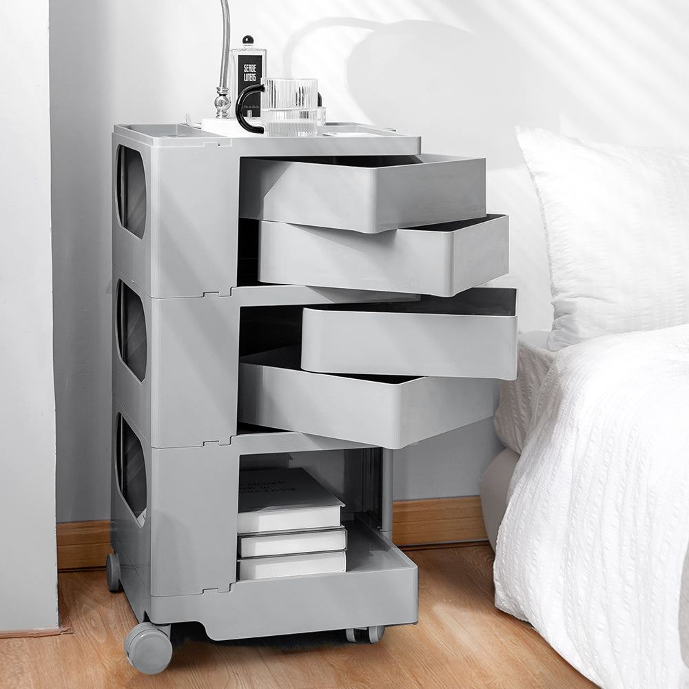 Boby Replica 5-Tier Storage Trolley Bedside Table Grey
