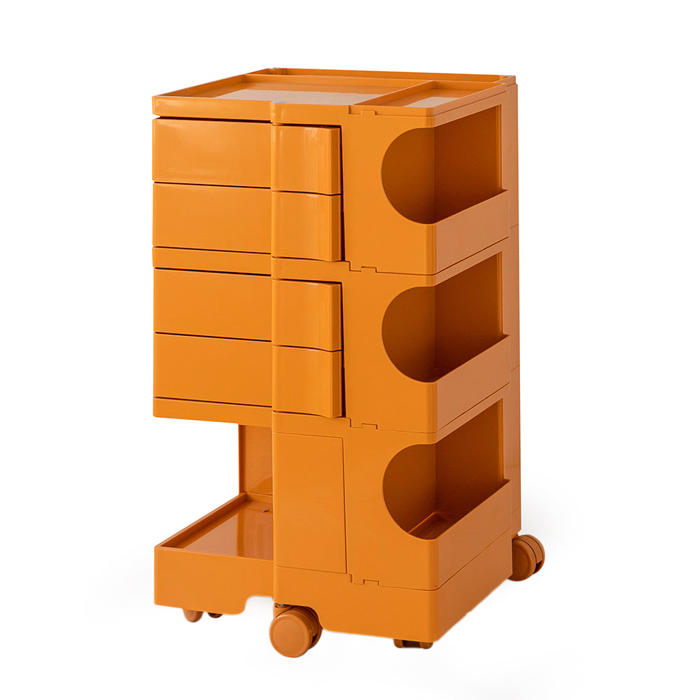 Boby 5-Tier Storage Trolley Bedside Table Orange