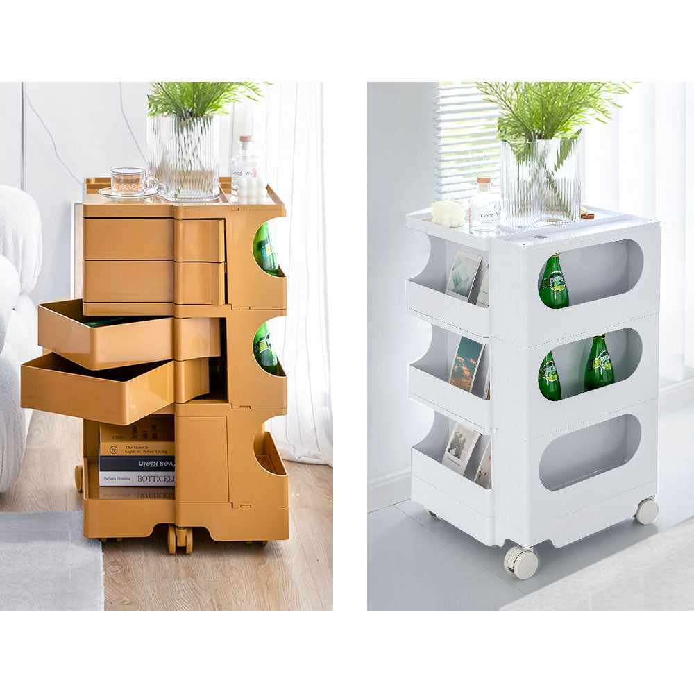 ArtissIn 5-Tier Storage Trolley Bedside Table Pink