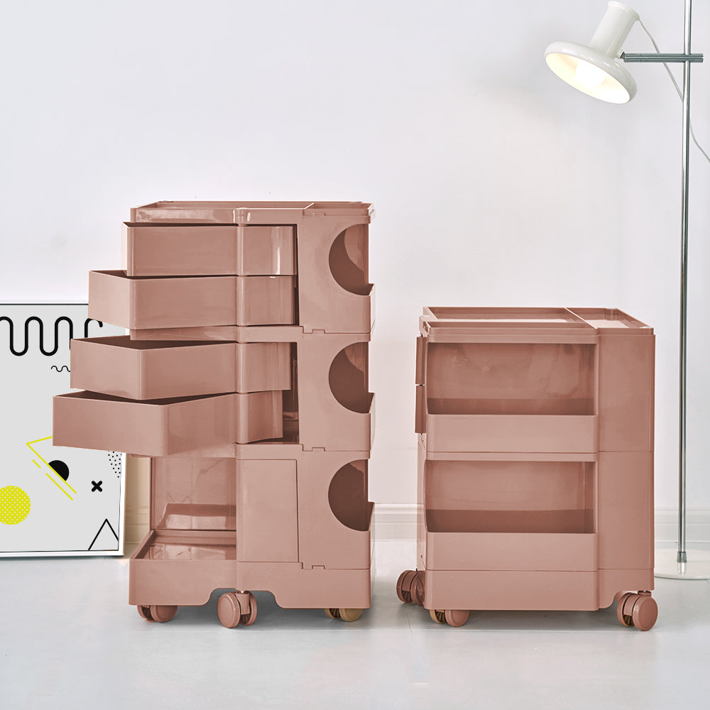 ArtissIn 5-Tier Storage Trolley Bedside Table Pink
