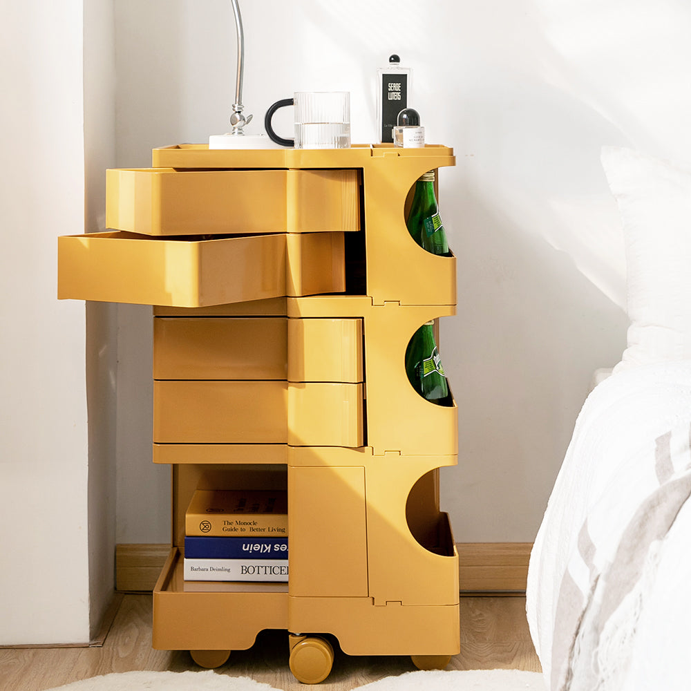 ArtissIn 5-Tier Storage Trolley Bedside Table Boby Replica Yellow