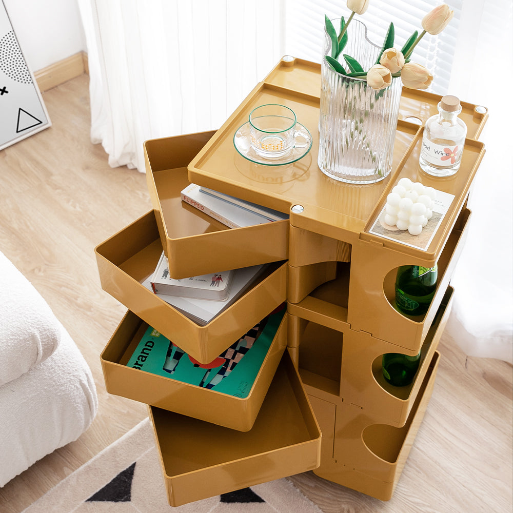ArtissIn 5-Tier Storage Trolley Bedside Table Boby Replica Yellow