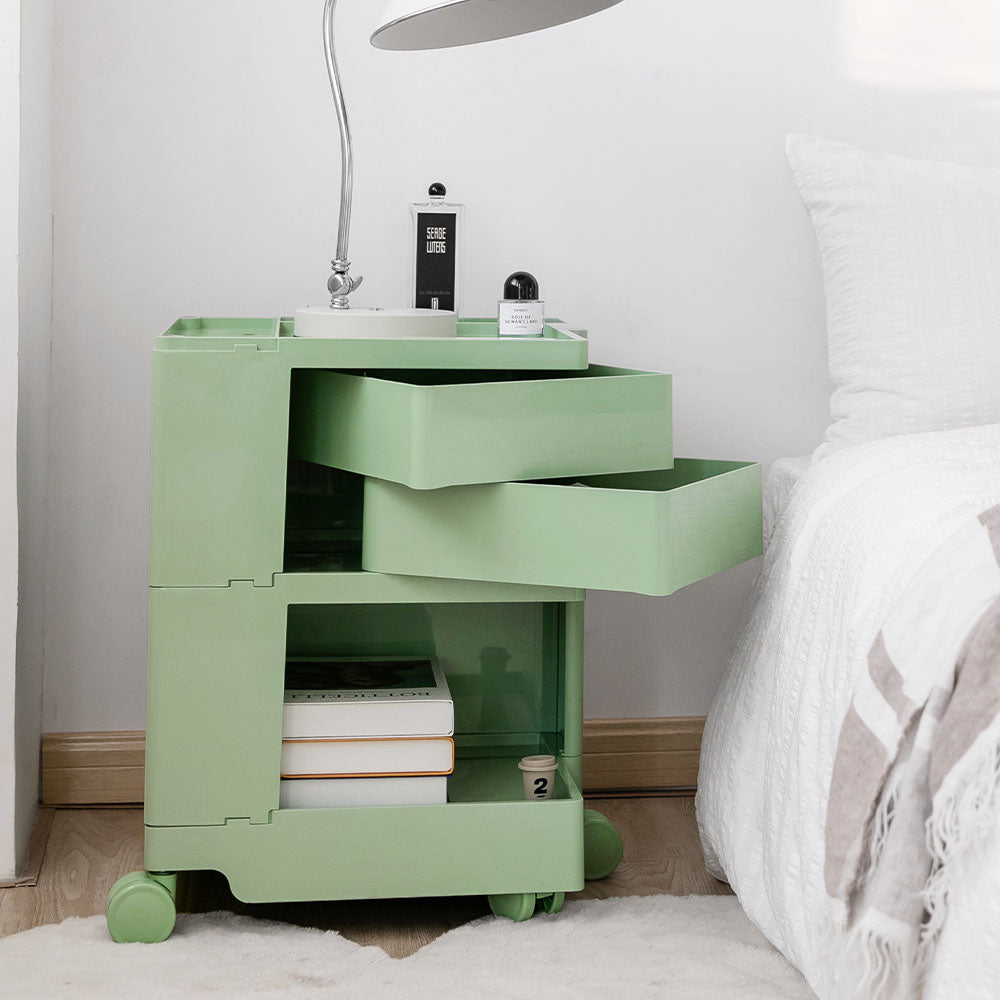 Boby 3-Tier Bedside Storage Trolley Green