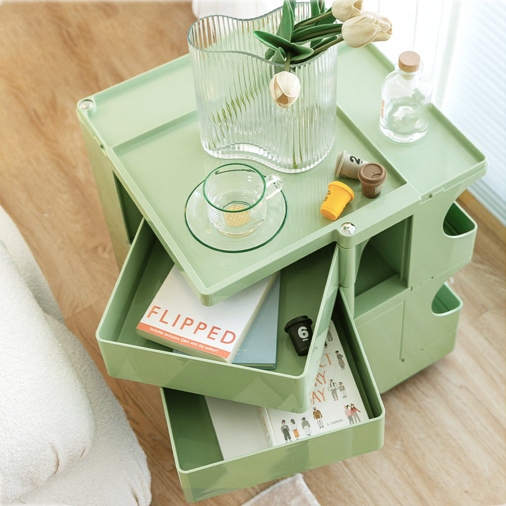 Boby 3-Tier Bedside Storage Trolley Green