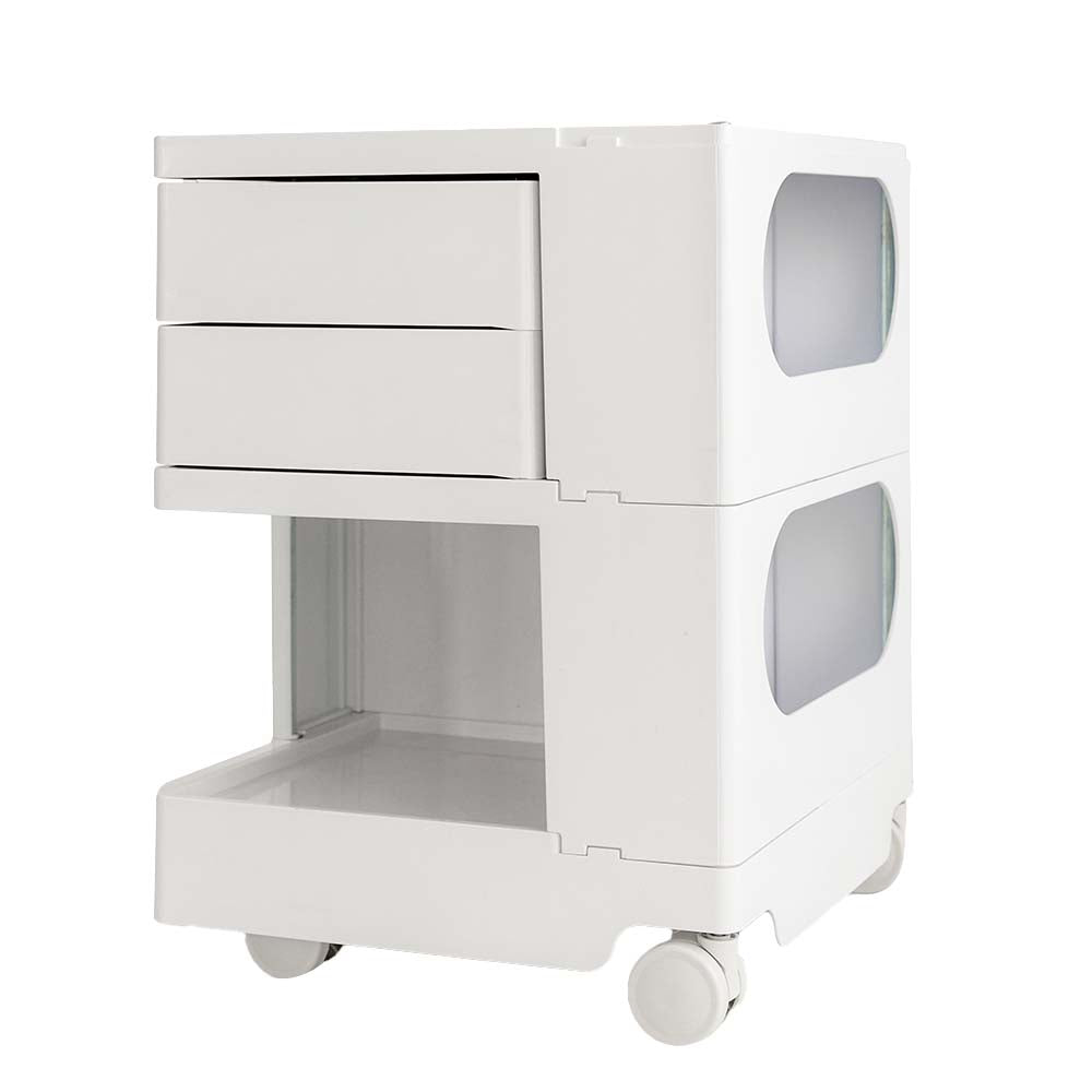 Boby Storage Trolley Bedside Table 3 Tier Cart White