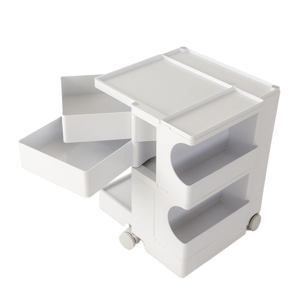 Boby Replica 3-Tier Bedside Storage Trolley White
