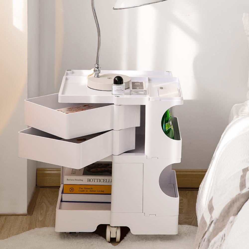 Boby Replica 3-Tier Bedside Storage Trolley White