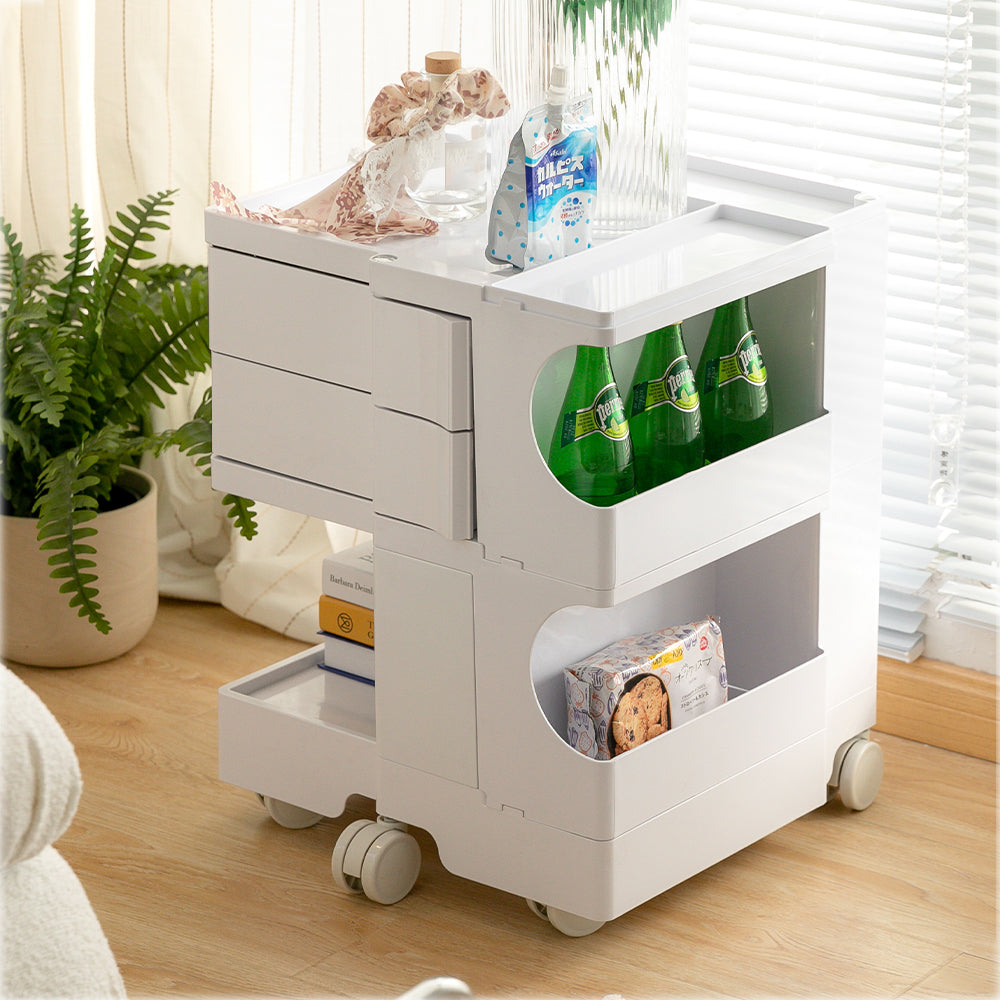 Boby Replica 3-Tier Bedside Storage Trolley White