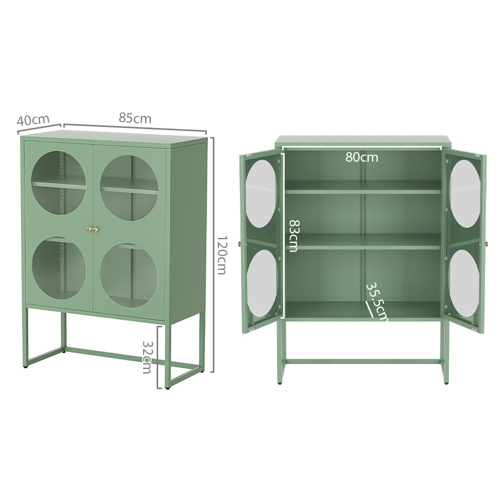 ELLA Green Buffet Sideboard Metal Cabinet