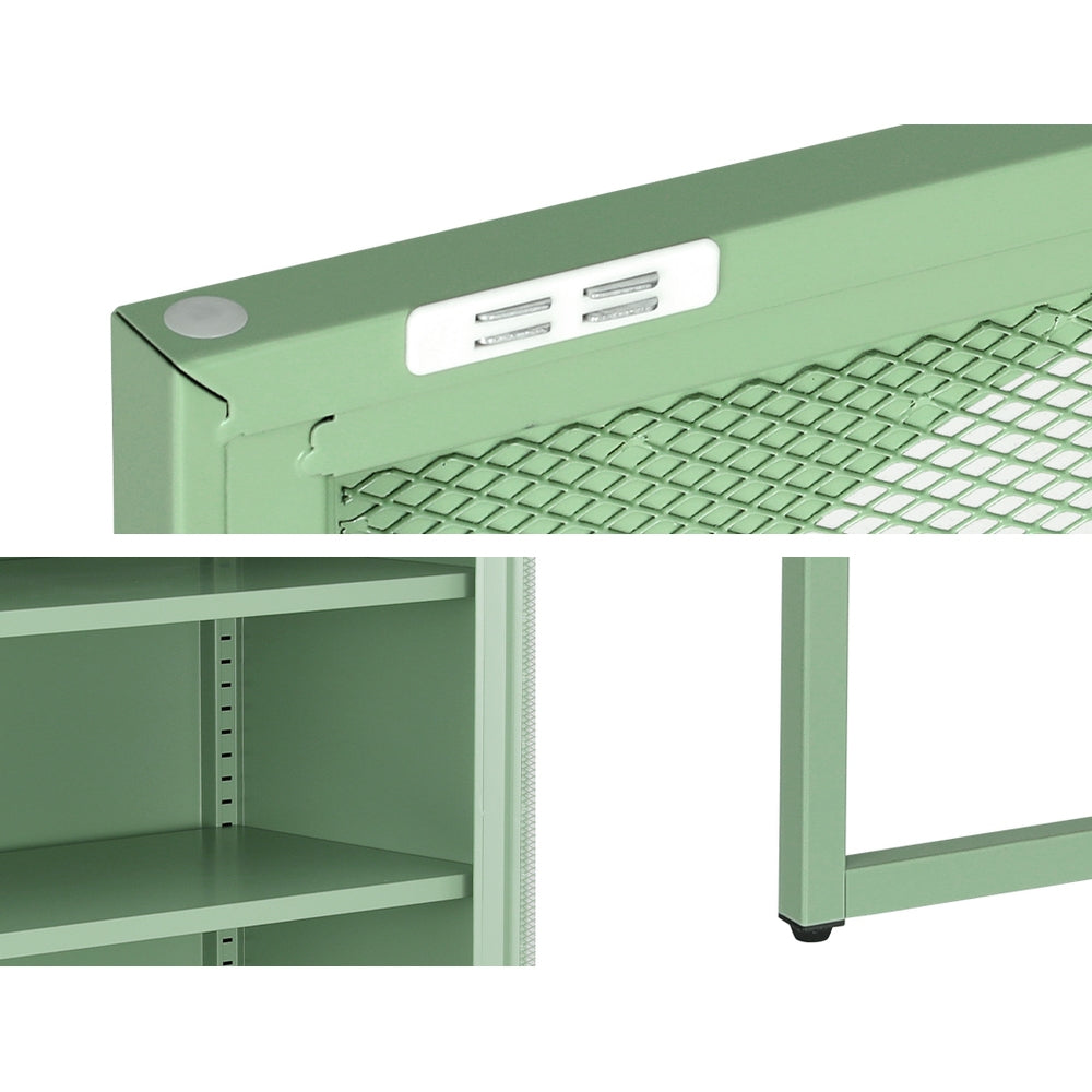 ELMA Metal Buffet Sideboard Cabinet Light Green