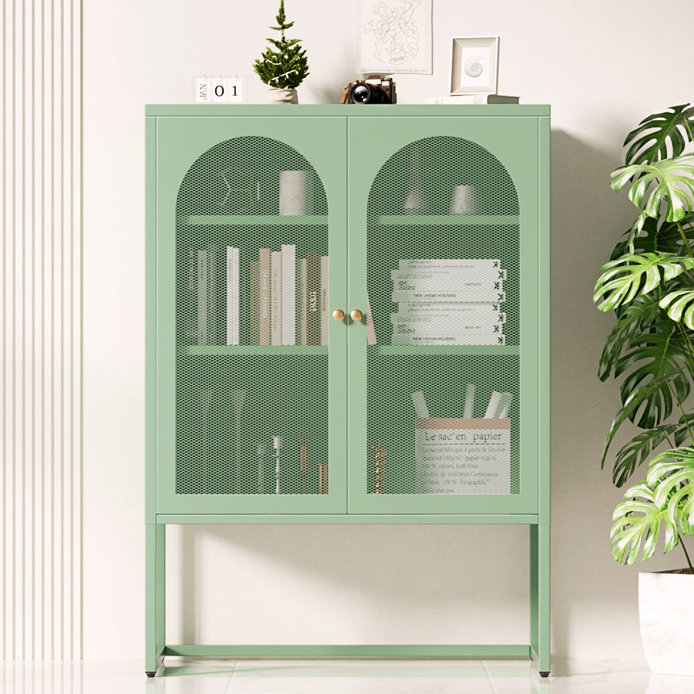 ELMA Metal Buffet Sideboard Cabinet Light Green