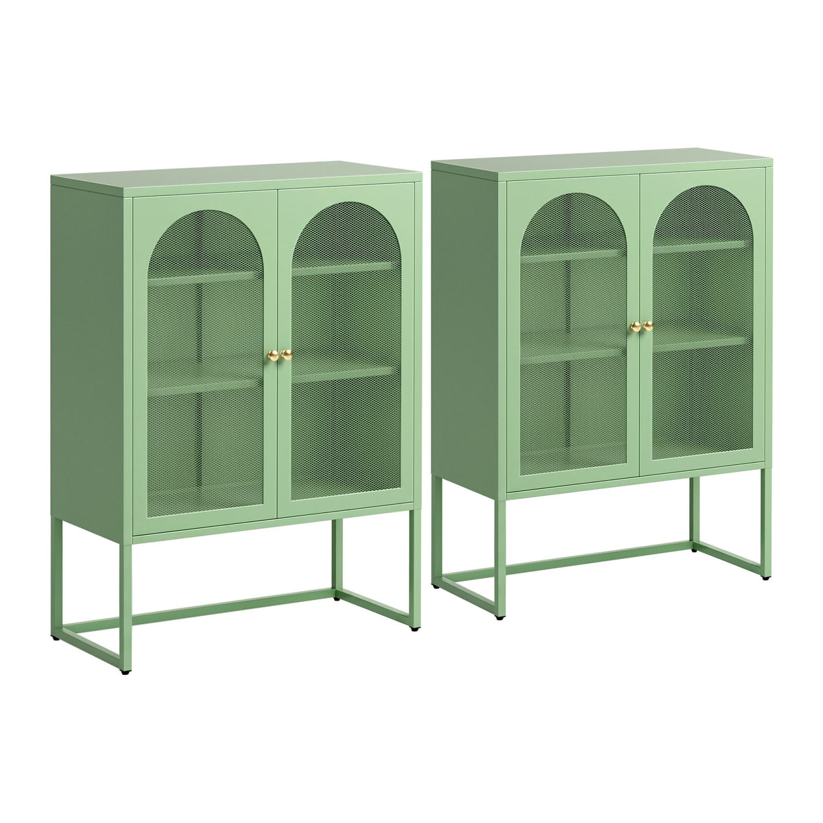 Elma 2 Door Buffet Sideboard Cabinet Metal Green