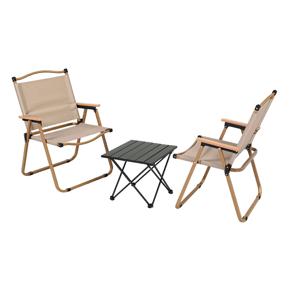 Weisshorn 3 Piece Camping Table and Chair Set Folding Aluminium