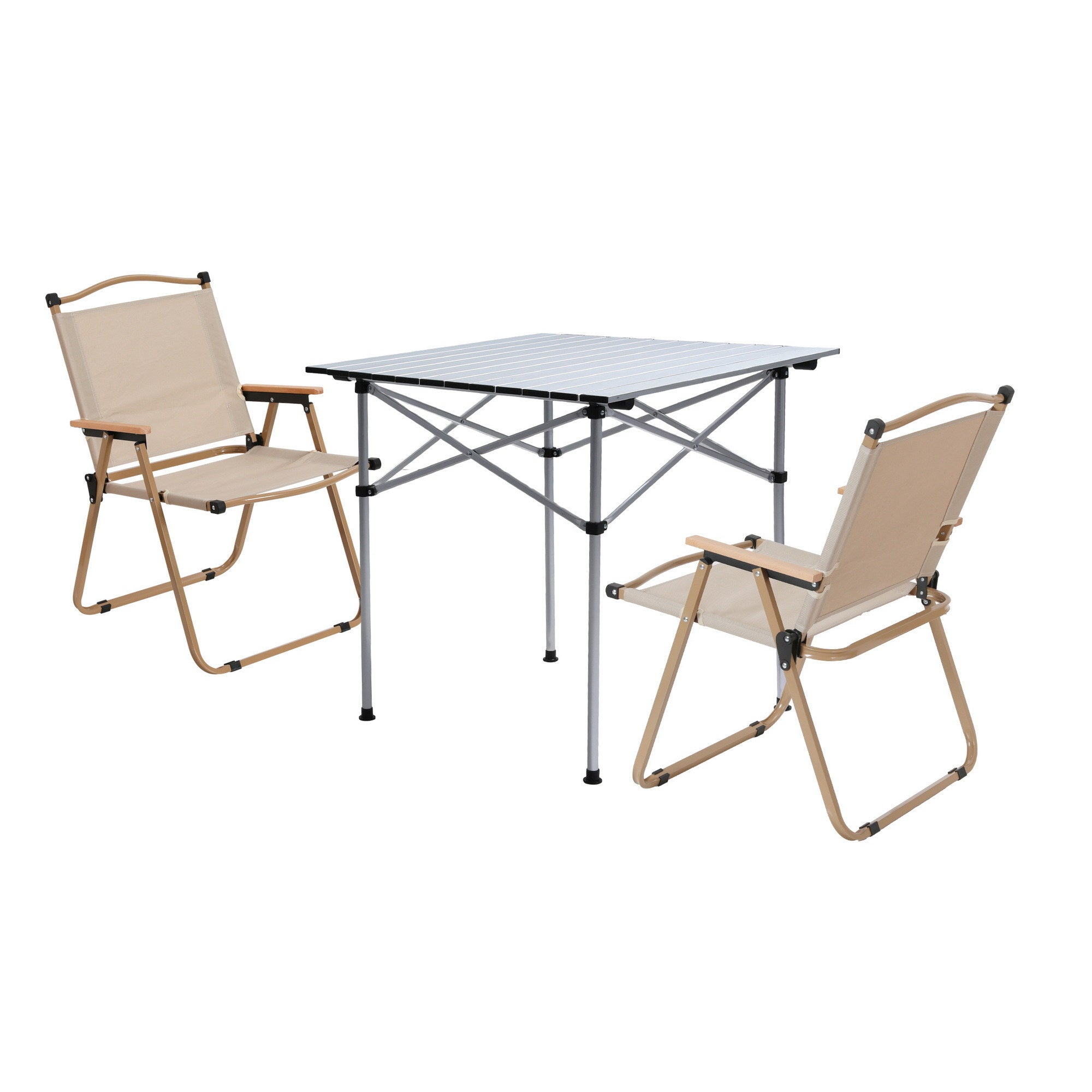 Weisshorn 3 Piece Camping Table and Chair Set Folding Aluminium