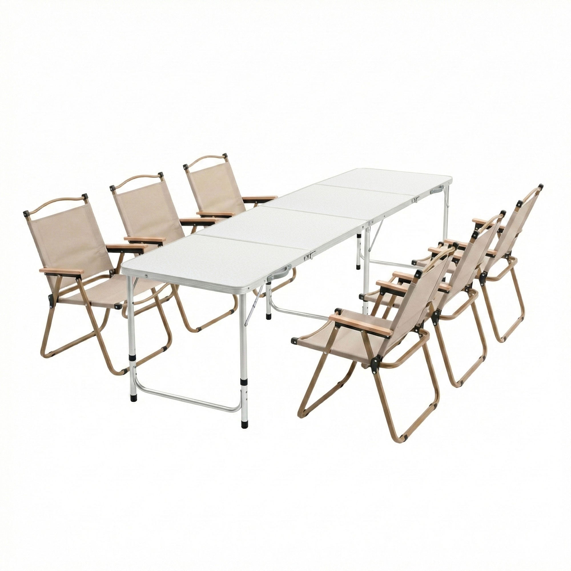 Weisshorn 7 Piece Camping Table and Chair Set Folding Aluminium
