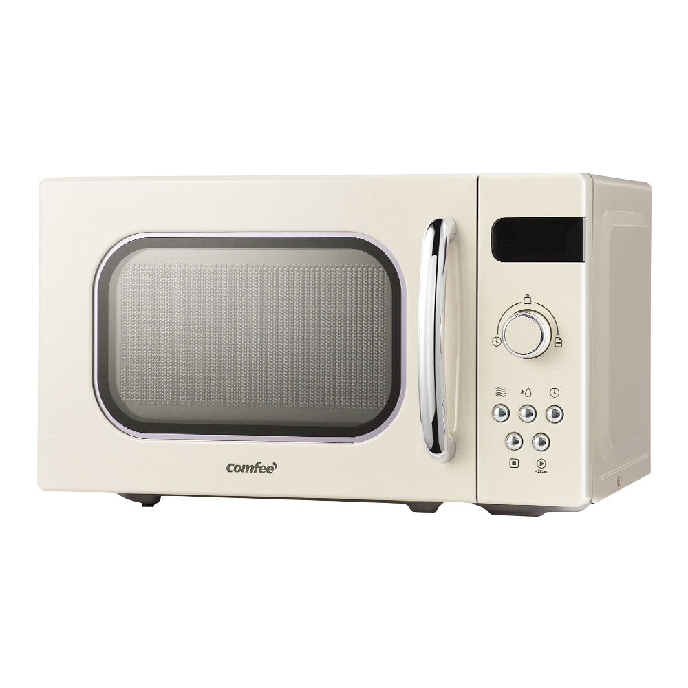 Comfee 20L Microwave Oven 800W Cream Retro Design