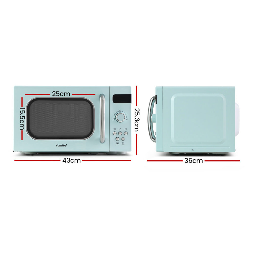 Comfee 20L Microwave Oven 800W Pastel Green Retro Design