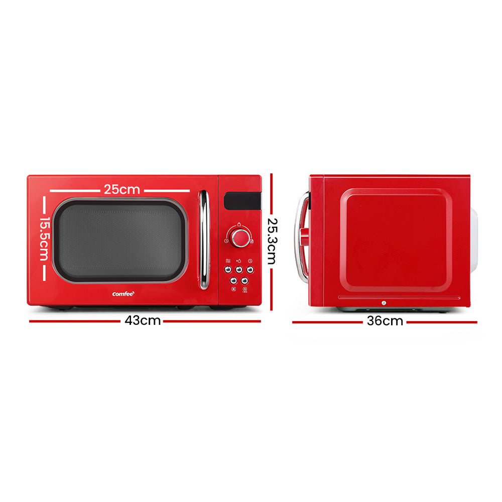 Comfee 20L Microwave Oven 800W Red Retro Design