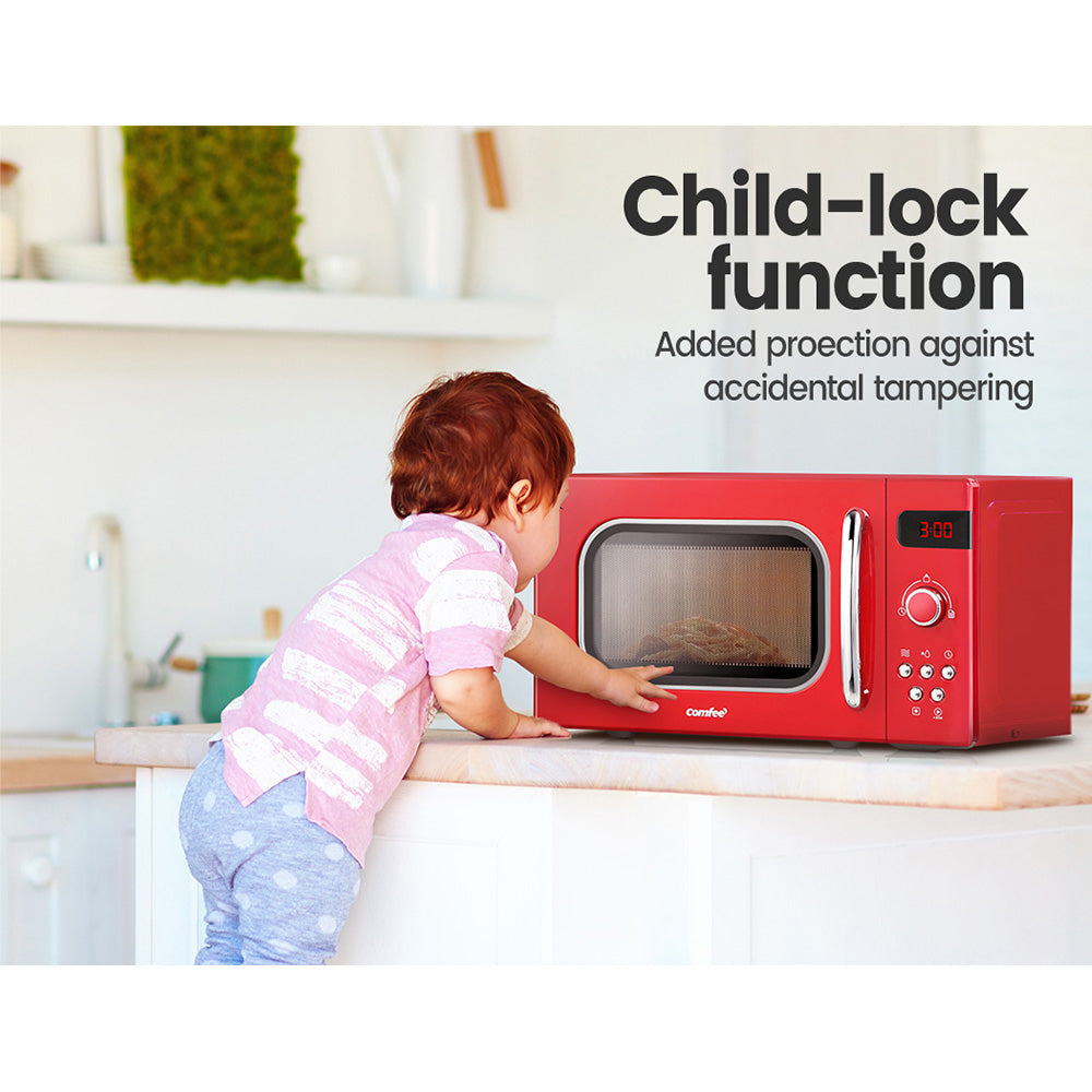 Comfee 20L Microwave Oven 800W Red Retro Design