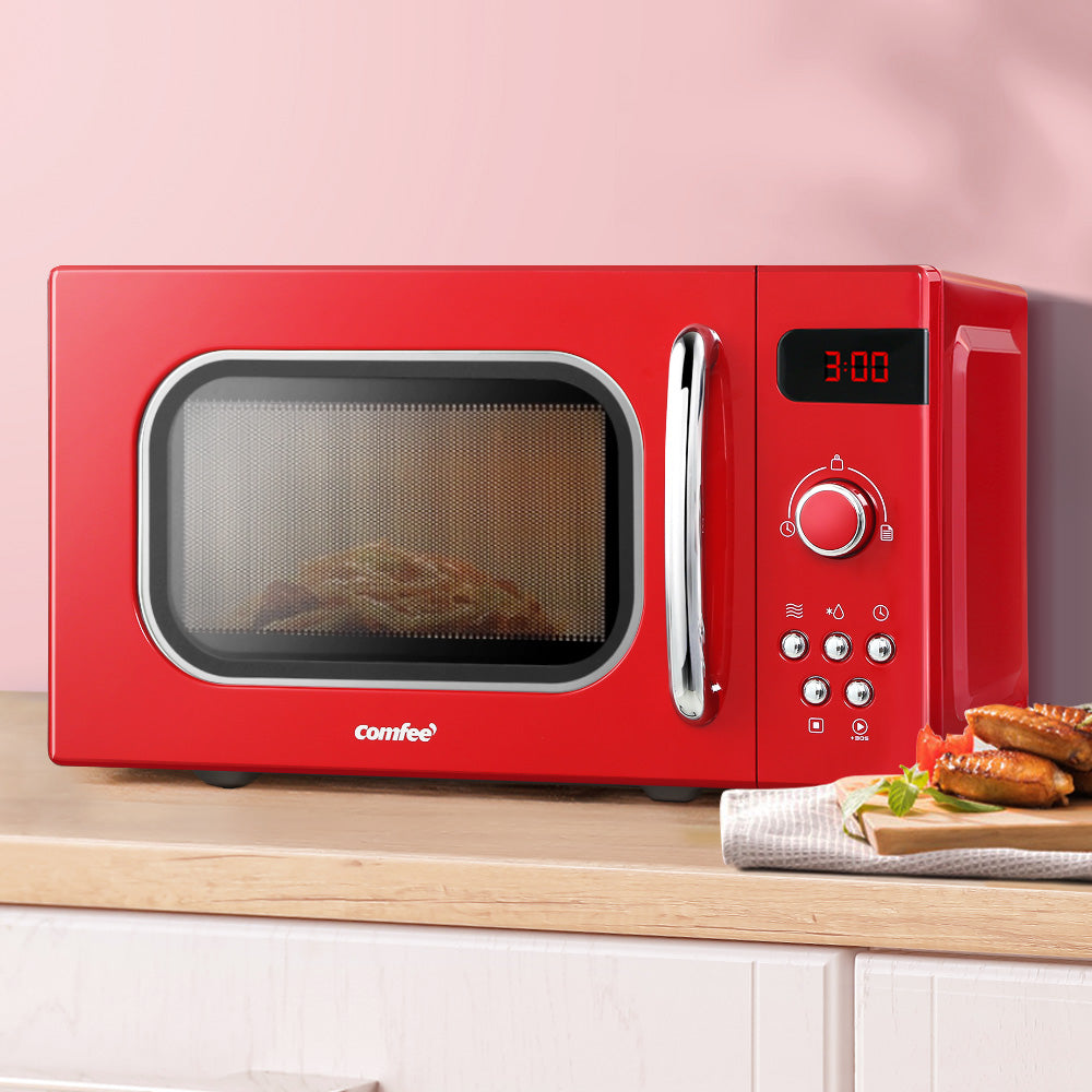 Comfee 20L Microwave Oven 800W Red Retro Design