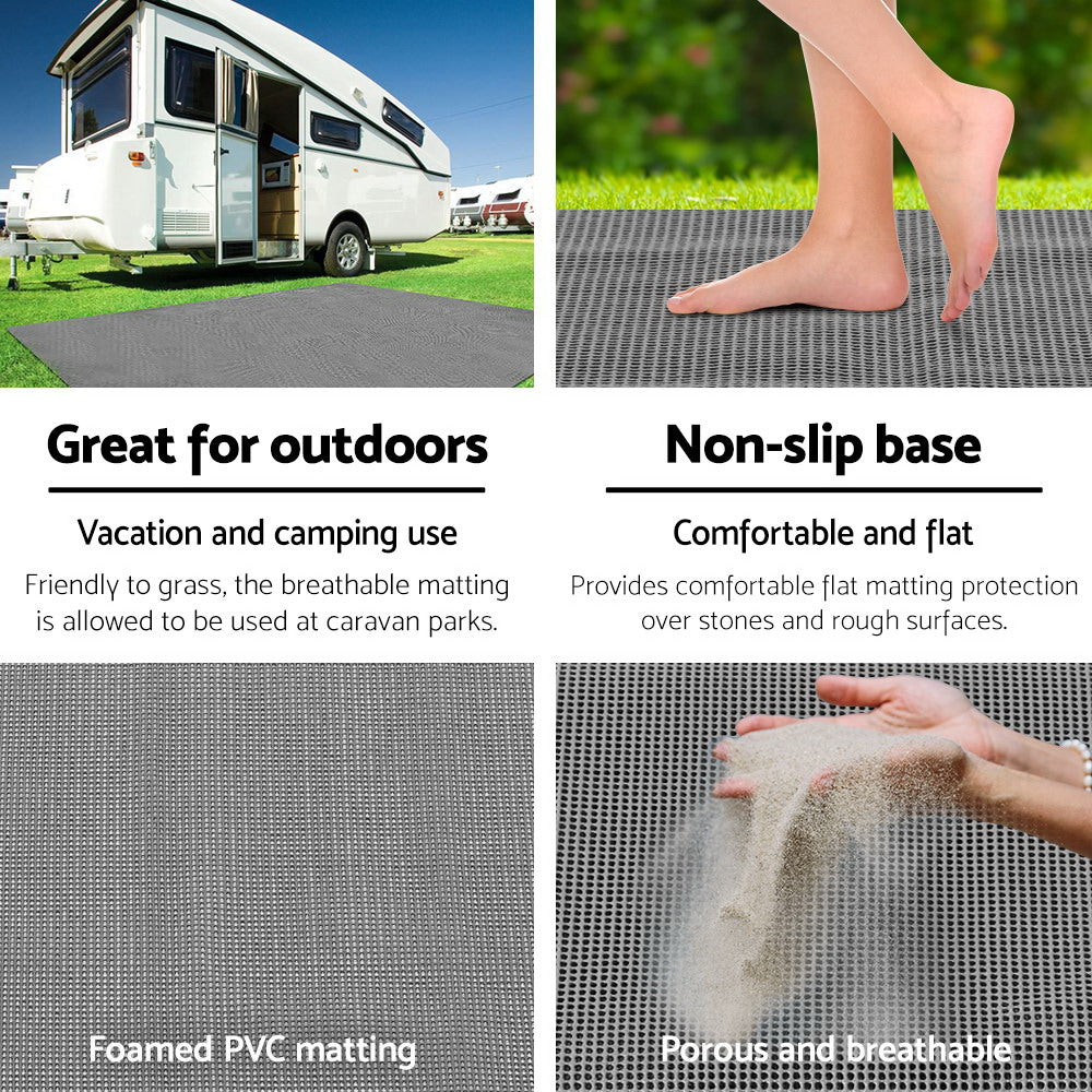 Weisshorn 7m x 2.5m Caravan Camping Annex Matting Grey