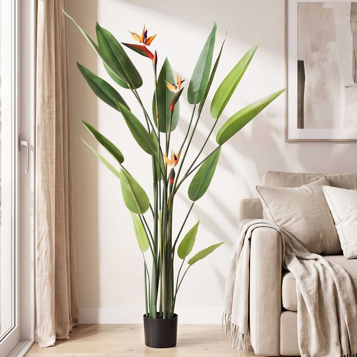 Artiss 150cm Artificial Bird of Paradise Plant with Flowers