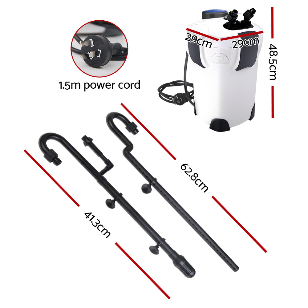 Giantz 2400L/H External Canister Aquarium Filter UV Steriliser
