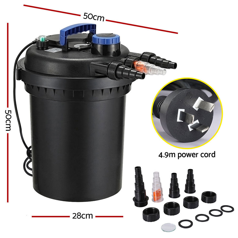 Giantz 10000L/H Aquarium Canister Filter UV Sterilisation Black