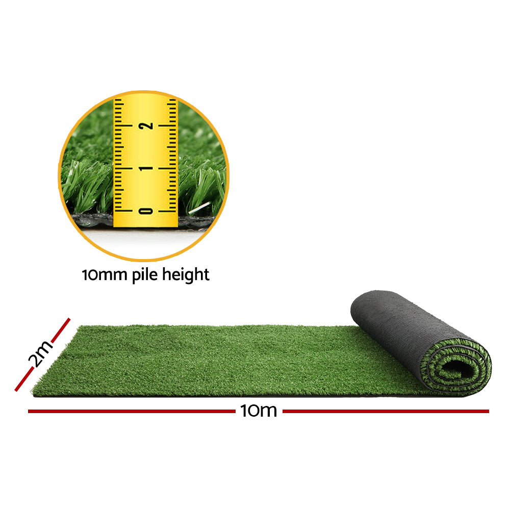 Prime Turf 2x10m Artificial Grass 10mm Olive Green