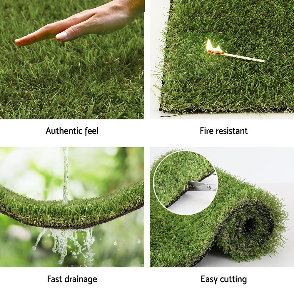 Prime Turf 1x10m Artificial Grass 35mm 4-Colour Synthetic Lawn